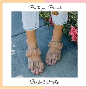 Tan Ruched Heel